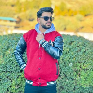 بامبر بیسبالی آستین چرم adidas قرمز کد 60008